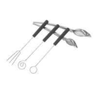 COMPUKAS Chocolate Dipping Fork Set and Fine Culinary Detailing Stainless Steel 5pcs with Anti-Slip Handle for DIY Baking and Decorative Plates