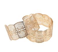 COMPUKAS Chunky Lace Hollow Wire Cuff Bracelet for Women Open Wide Metal Bangle Wristbands Minimalist Cold Style Statement Arm Jewelry Fashion Wrist