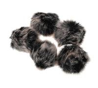 COMPUKAS Clip-On Wireless Microphone Wind Muff 5Pcs Fur Mic Windshield Cover for Noise Reduction in Live Streaming and Public Speaking