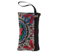 COMPUKAS Clutch Purse, Polyester Canvas Material Ethnic Style Embroidered with Floral Embroidery, Easy Maintenance and Simple to Clean for Women, for Evening Parties and Weddings