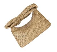 COMPUKAS Clutch Stylish Handles with Purse for Lightweight Women and Large Capacity Handbag Khaki Woven for Vacation Many Occasions Beach Bag
