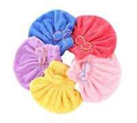 COMPUKAS Coral Velvet Dry Hair Cap Thickening Bow Double-sided Fluffy Hat Microfibre Turban Towel for Curly Hair Comfortable and Absorbent