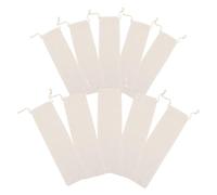 COMPUKAS Cotton Linen Drawstring Bags Space-saving Utensil Holders 10pcs for Tableware Storage, Easy Access Simple Design, for Picnic and Restaurant Use