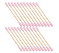 COMPUKAS Cotton Swabs and Cosmetic Cleaning 1000pcs Pink Double Ended with Spiral Cotton Buds on Long Wood Handles for Makeup Application Suitable for Delicate and Sensitive Skin