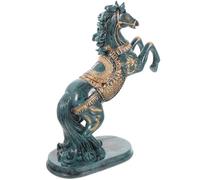 COMPUKAS Delicate Standing Horse Resin Ornament with Fine Workmanship, Blue Decorative Sculpture for Restaurant and Office Home Décor, Creative and Unique Horse Figurine