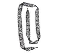 COMPUKAS Elastic Floral Lace Trim Shoelace Ribbon for Sneakers Black Polyester Decorative Shoelaces for Shoes with Elegant Pattern and Comfortable Fit