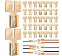 COMPUKAS Electrical Terminals 50pcs Connectors Quick Brass Spade Disconnect with Dual Spade Design, Easy and Secure Connections Automotive Wiring Industrial Machinery