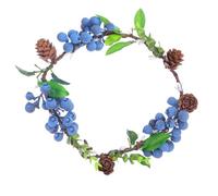 COMPUKAS Elegant Bridal Berry Headband with Simulated Pine Cones, Comfortable to Wear Plastic Material, One Size Fits Most, for Photography and Romantic Theme Parties