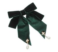COMPUKAS Elegant Vintage Velvet Bow Tie Brooch Pin for Women Adjustable Fashionable Ribbon Bowtie for Wedding Party Occasion for Formal Casual Outfits