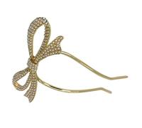 COMPUKAS Elegant Zinc Alloy Hairpin with Bow Shape and Pearl Decoration Bridal Hair Accessory for Wedding Hair Pins and Daily Haircuts for Female Friends