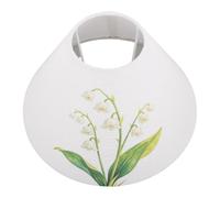 COMPUKAS Embroidered Lily Lampshade for Table Floor Wall Light Warm Fabric Drum Shade with Tapered Structure