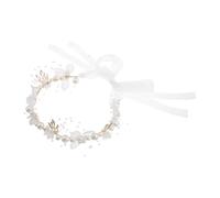 COMPUKAS Floral Headband with Ribbon for Weddings and Casual Outings, Comfortable Zinc Alloy Wreath, Delicate and Stylish Hair Accessory for