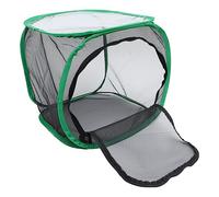 COMPUKAS Foldable Butterfly Net Cage Black Mesh and Green Edges, 30x30x30cm Translucent Plant Incubator Box for Insect Rearing and Observation in Garden or Home