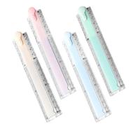 COMPUKAS Folding Rulers with Geometric Shapes, Portable and Convenient to Carry 30cm 4pcs for Classroom Use and Student Drawing Projects