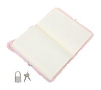 COMPUKAS Fuzzy Cat Diary with Lock and Keys Plush Cartoon Cat Journal Notebook for Secure Private Writing and Drawing School Travel Diary with Bowknot Design