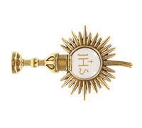 COMPUKAS Gold Tone Zinc Alloy Cross Brooch with Unique Design, Resistant to Fading and Longterm Wear, for Ceremonies and Religious Events as Clothing Accessories