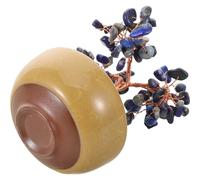 COMPUKAS Good Luck Crystal Tree: Feng Shui Bonsai Stones Wealth Tree with Base for Spiritual Good Luck Wealth Home Offices Decoration