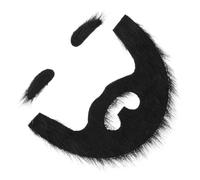 COMPUKAS Halloween Fake Moustache and Beard Prop Set for Adults, Plush Black Material, Easy to Wear and Long-lasting, for Party Costume and Cosplay