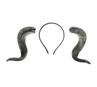 COMPUKAS Halloween Gothic Horn Hair Hoop Headband Detachable Ram Horns Lightweight Pu Material Hair Accessory for Women Adults Carnival and Travel Costume