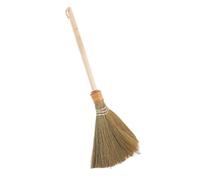 COMPUKAS Handwoven Corn Whisk Broom with Wooden Handle Soft Bristle Indoor Sweeping Brush for Living Room Bedroom Kitchen Traditional Asian Style Floor Cleaner