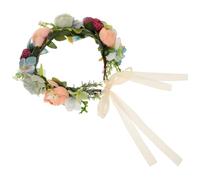 COMPUKAS Headband Accessory Lightweight Fabric Floral Wreath and Flower with Realistic Simulation Rose Decorations for Christmas Bands Hair Brides Photo Shoots Party