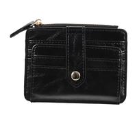 COMPUKAS Heart Stitch Small Wallet Women’s Change Purse Card Holder Multi-Card Slots Black Compact Handbag for Girls Everyday Use Evening Party