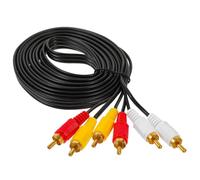 COMPUKAS High Performance Vcr Extension Cable Male to Male Tv Auxiliary Cord with Pvc and Copper Material, 3-meter Length and Three Pairs of Connectors, for Set-top Box and Dvd Home Theatre