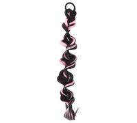 COMPUKAS Highlighted Bubble Braid Hair Extensions Long Braided Ponytail with Elastic Tie for Women Chic Fashion Faux Hairpiece Secure Fit Stylish Braid Wigs Soft Natural Look