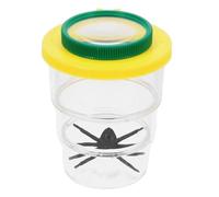 COMPUKAS Insect Observation Box for, Eco-Friendly Three-Section Bug Viewer Yellow Base and Green Lid, Portable Magnifying Insect Breeding and Viewing Container for Educational Exploration