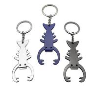 COMPUKAS Keychain Bottle Openers Chic and Lovely Look Metal Lobster Shape 3pcs with Easy Attachment Multipurpose Functionality Key Ring Set Random Color for Birthday or Festival