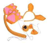 COMPUKAS Khaki Cloth Kangaroo Animal Ears Headband and Tail Set, Practical and Convenient Animal Costume Accessory for Halloween and New Years Eve Parties