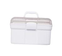 COMPUKAS Large-Capacity Portable Makeup Case for Makeup Artist Friends White Pp Multi-Layer Storage Box with Convenient to Carry Design for Daily Work