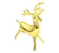 COMPUKAS Large Christmas Inflatable Reindeer Balloon with Stable Base Aluminum Film Foil Animal Decoration for Holiday Party Centerpiece Lifelike Standing Elk Balloon for Festive Events