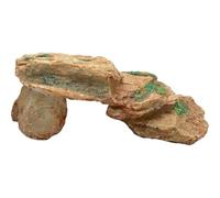 COMPUKAS Large Red Turtle Basking Platform Hideout Cave, Resin Reptile Rock Ornament for Aquatic Turtles and Tortoises, Climbing Ramp Habitat Decor for Reptile Enclosure