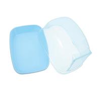 COMPUKAS Low Profile Hamster Sand Bath Box with Chinchilla Sauna Design Plastic Small Pet Sand Bathroom for Gerbils Mice and Other Small Animals Space Saving and Clean Bathing Environment