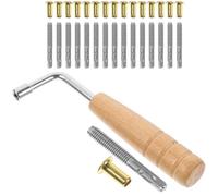COMPUKAS Lyre Harp Tuning Pin Nail and L-shaped Tuning Wrench Wooden and Metal Construction Fine Workmanship Practical Lyre Harp Accessories