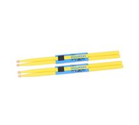 COMPUKAS Maple Drumsticks 5a Percussion Instrument Sticks Set of 4 Lemon Yellow Wood Drum Sticks for Drummers and Practice