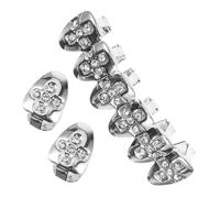 COMPUKAS Metal Mouth Grill Set for Men and Women, Silver-tone Cross-shaped Decorative Hip Hop Jewelry, Ready-to-wear Cosplay Teeth Grill Accessory for Clubbing and Rap