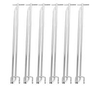 COMPUKAS Metal Pegboard Hooks Silver Iron 6pcs with Longer Design and Good Load-Bearing Capacity Wall Pegboard Organiser Hooks for Kitchen and Factory Tools and Goods