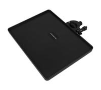 COMPUKAS Microphone Stand Tray with Adjustable Clamp, Sturdy Abs and Metal Material, Higher Edges Design, Prevents Slipping, for Live Broadcast Shelf and Holding Gadgets in Black
