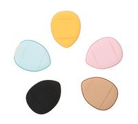 COMPUKAS Mini Finger Powder Puff Set 5pcs Mixed Colors Soft Cosmetic Foundation Sponge for Face Makeup Application Travel Dry and Wet Use