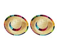 COMPUKAS Mini Mexican Hat Headwear Lightweight and Firmly Stays on Head 2pcs for Creating a Funny and Happy Atmosphere Random Color for Dogs and Puppies