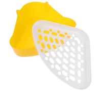 COMPUKAS Mini Pet Toilet Corner Litter Box Plastic Rabbit Potty Training Basin for Guinea Pig and Chinchilla Small Animals Indoor Use Yellow