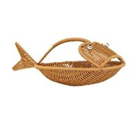 COMPUKAS Multifunctional Fish-shaped Storage Basket for Snacks and Breads, Cartoon Style Fruit Organizer and Practical Sundries Holder for Kitchen and Dining Table Use