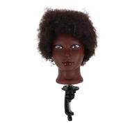 COMPUKAS Natural Hair Mannequin Head with Stable Table Clamp and Mannequin Head Stand Clamp for Hairdressing Training, Suitable for Students and Cosmetology School Supplies