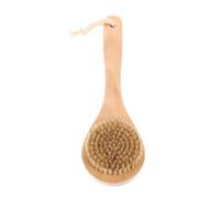 COMPUKAS Natural Pig Hair Bath Brush with Wooden Handle for Shower and Bath, Comfortable Grip Body Washing Exfoliator Brush with Good Cleaning Effect for Adult Bathing