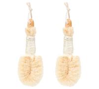 COMPUKAS Natural Sisal Fiber Bath Brushes for Effective Exfoliation and Dirt Removal 2pcs with Ergonomic Handle and Jute Rope for Dry Skin and Bathing Care