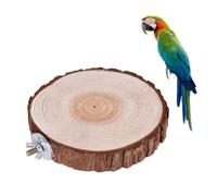 COMPUKAS Natural Wood Platform Stand Rack Springboard for Parrots and Small Animals, round Wooden Branch Perches for Gerbil and Hamster Play Area, Birdcage Accessory for Climbing
