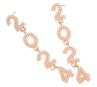 COMPUKAS Number Drop Earrings for Women Zinc Alloy Lightweight Creative Earrings for Party Daily Wear with Design 7.7Cm Dangle