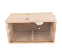 COMPUKAS Parakeet Nest Box Wooden Bird House with Acrylic Viewing Window, Beige, for Cockatiel and Small Birds, Outdoor Garden Breeding Box
